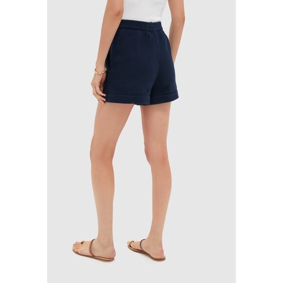 POMANDER PLACE Navy Knit Beau Shorts Size M NWT Retail $98 Tuckernuck - Picture 2 of 8